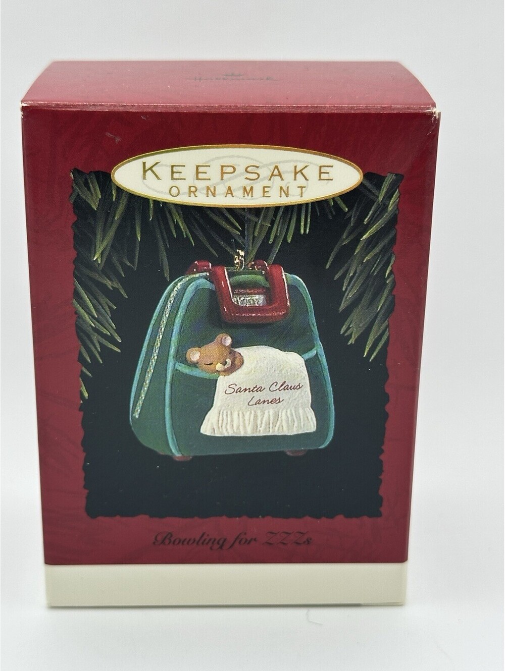 1993  Hallmark Keepsake Ornament  Bowling for ZZZ's  Bowling Bag Mouse